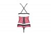 Zmysłowy komplet Nerysa LC 90427 Pink Rosses Collection Black Czarny LivCo Corsetti Fashion  rozmiar - S/M